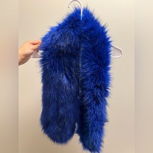 Blue Fur Shawl Scarf - Used - Great Condition